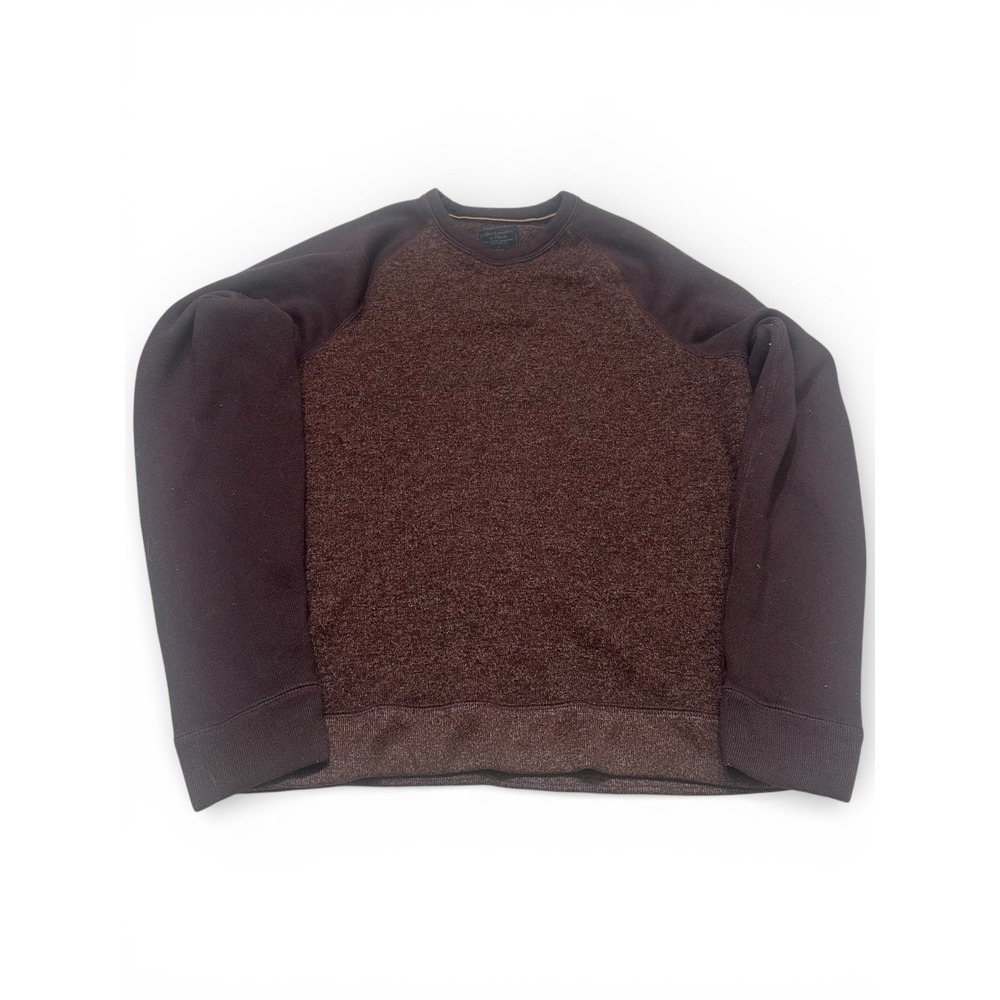 Abercrombie &‎ Fitch Mens L Sherpa Fleece Crewneck Sweatshirt Brown Pullover